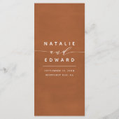 Rust + witte elegante waterverf geschilderde bruil menu (Achterkant)