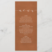 Rust + witte elegante waterverf geschilderde bruil menu (Voorkant)