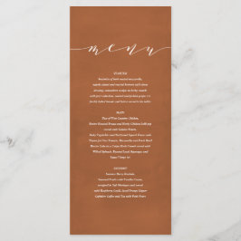 Rust + witte elegante waterverf geschilderde bruil menu