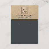 RUST ZWARTE TERRACOTTA-TEXTURE LOGO EARRING DISPLA VISITEKAARTJE (Voorkant)