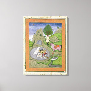 Rustam die de Witte Maan doodde, illustratie van Canvas Afdruk