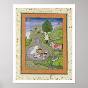 Rustam die de Witte Maan doodde, illustratie van Poster