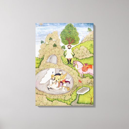 Rustam doodt de Witte Demon Canvas Afdruk (Voorkant)