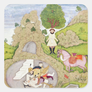 Rustam doodt de Witte Demon Vierkante Sticker