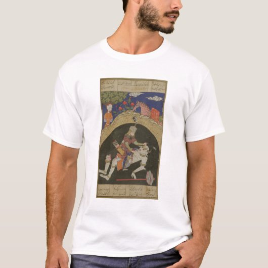 Rustam slaapt het Witte Div van Mazandaran, illust T-shirt (Voorkant)