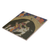 Rustam slaapt het Witte Div van Mazandaran, illust Tegeltje (Zijkant)