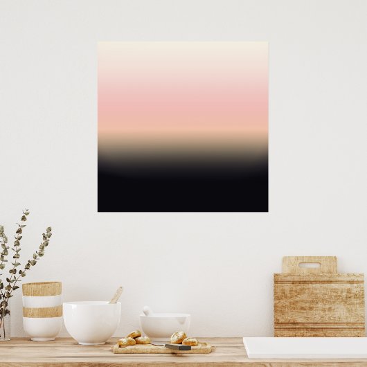  RustBlack tot Roze gradiënt Ombre Poster (Keuken)