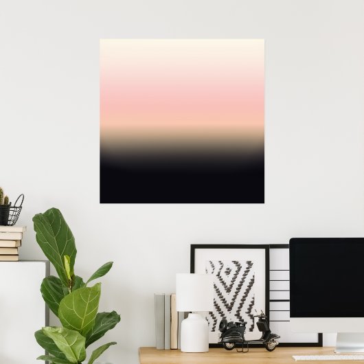 RustBlack tot Roze gradiënt Ombre Poster (Thuiskantoor)