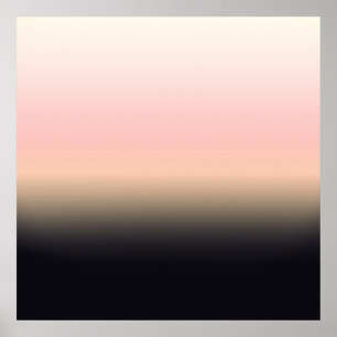  RustBlack tot Roze gradiënt Ombre Poster