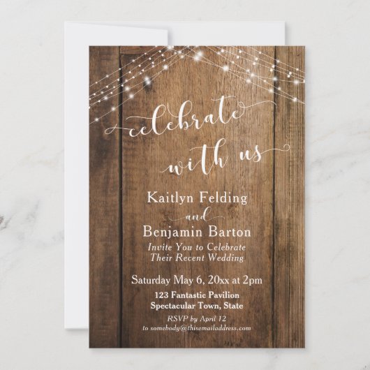 Rustbruin hout & lichten vier ons mee kaart (Voorkant)