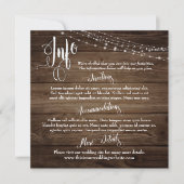 Rustbruin hout met lichten, Huwelijksinfo-script Kaart (Voorkant)
