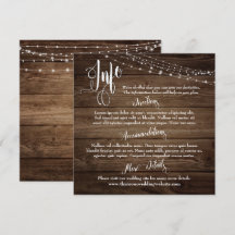 Rustbruin hout met lichten, Huwelijksinfo-script