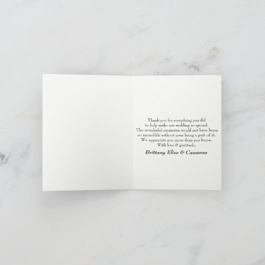 Rustbruin hout met witte lichtslingers bedankkaart (Binnen)