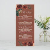 Rustbruin Romantisch Bloemend Menu , Trouwmenu (Staand voorkant)