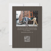 Rustbruin trendy script eenvoudige trouwdag save the date (Achterkant)