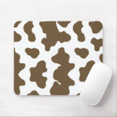 Rustbruin & witte koeienprint country western muismat (Met muis)