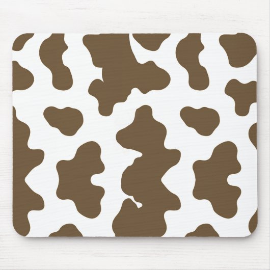 Rustbruin & witte koeienprint country western muismat (Voorkant)
