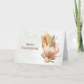 Rustbruine bladeren blad Floral Thanksgiving Feestdagen Kaart (Voorkant)