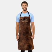 Rustbruine chef westerse land typografie grill schort (Gedragen)