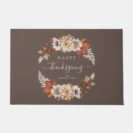 Rustbruine herfstbladeren Fijne Thanksgiving  Deurmat (Voorkant)