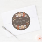 Rustbruine herfstbladeren Thanksgiving Ronde Sticker (Envelop)