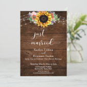 Rustbruine hout zonnebloem lichten Net getrouwd Kaart (Staand voorkant)