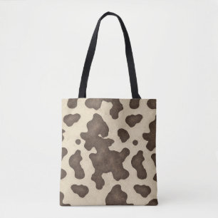Rustbruine koeienhuid koeienprint landelijke weste tote bag