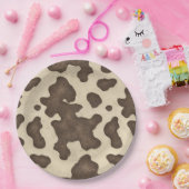 Rustbruine koeienprint landelijke western rodeo fe papieren bordje (Feest)