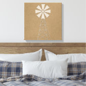 Rustbruine Kraft boerderij windmolen landelijk mod Canvas Afdruk (Insitu (Slaapkamer))