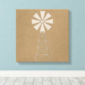 Rustbruine Kraft boerderij windmolen landelijk mod Canvas Afdruk (Insitu (Houten vloer))
