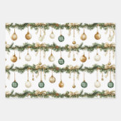 Rustbruine linten roomgroene Kerst Inpakpapier Vel (Voorkant 2)