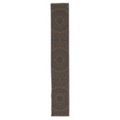 Rustbruine Mandala met Westerse Charme Lange Tafelloper (Voorkant)