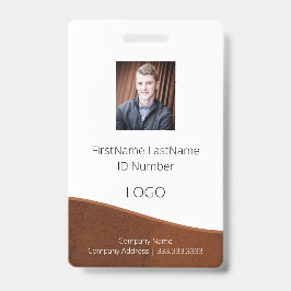 Rustbruine personeelskaart met barcode badge