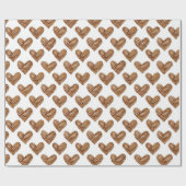 Rustbruine Weave Harten Verjaardag Cadeaupapier (Vlak)