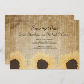 Rustc Zonnebloem Bewaar de datum Kaart (Voorkant / Achterkant)