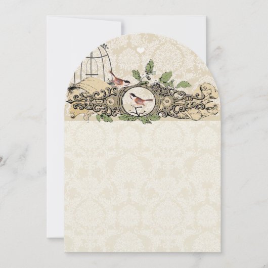 Rustci Forest Birdcage Acorn Tortelduifjes Kaart (Voorkant)