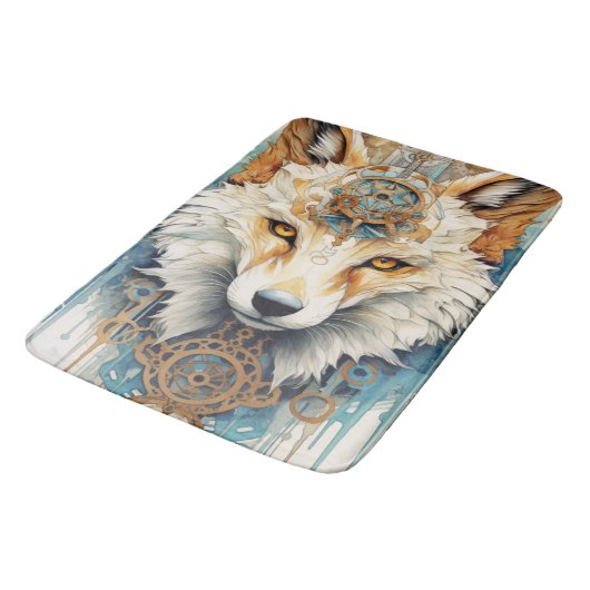 Rustclaw Steampunk Wolf Badmat (Gekanteld)