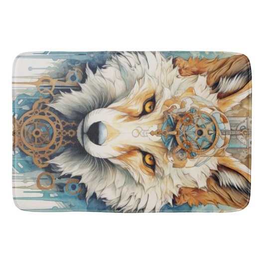 Rustclaw Steampunk Wolf Badmat (Voorkant)