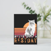 Rustdag noodlijdende kat ontwerpstijl briefkaart (Staand voorkant)