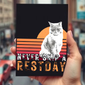 Rustdag noodlijdende kat ontwerpstijl briefkaart