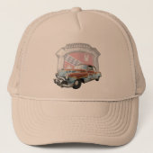 Rusted 1950 Buick, zittend voor klassiek embleem Trucker Pet (Voorkant)