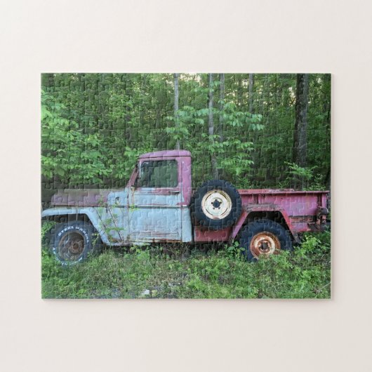 Rusted Antiek Pickup Truck in de Bossen Legpuzzel (Horizontaal)