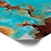 Rusted blauw geschilderde metalen wand. Gedetaille Poster (Hoek)