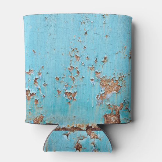 Rusted Blue Metal: gestructureerde muur. Blikjeskoeler (Achterkant)