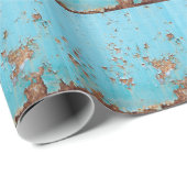Rusted Blue Metal: gestructureerde muur. Cadeaupapier (Rol Hoek)