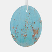 Rusted Blue Metal: gestructureerde muur. Glas Ornament (Voorkant Rechts)