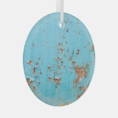 Rusted Blue Metal: gestructureerde muur. Glas Ornament (Voorkant Rechts)