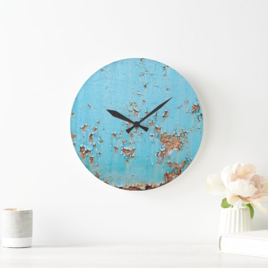 Rusted Blue Metal: gestructureerde muur. Grote Klok (Huis)