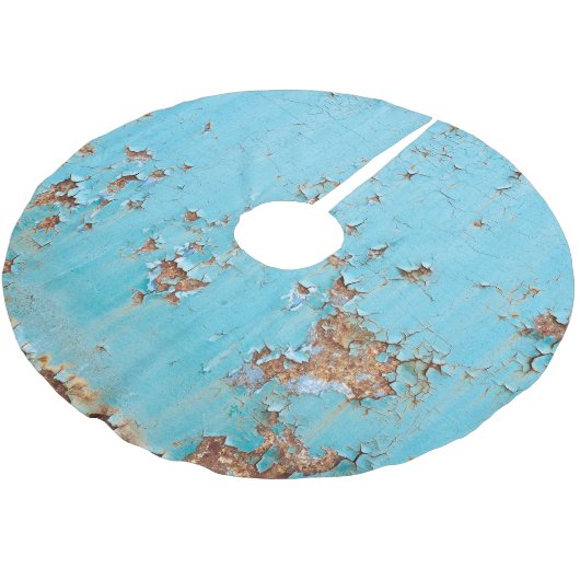 Rusted Blue Metal: gestructureerde muur. Kerstboom Rok (Gekanteld)