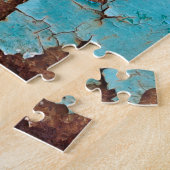 Rusted Blue Metal: gestructureerde muur. Legpuzzel (Zijkant)